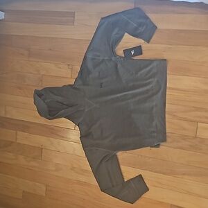 NWT Women's Med/10,"RVCA C-ABLE Hooded Long Sleeve Crop Top", Color Olive"